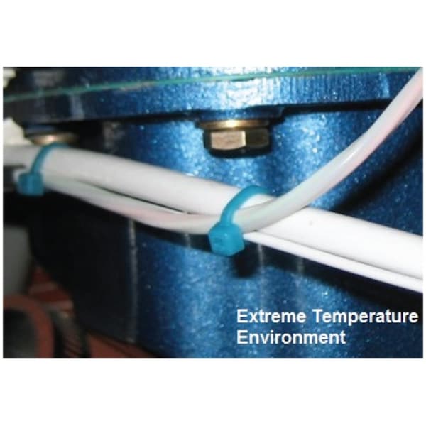 Panduit Cable Tie, 14 in L, 4 in Max Bundle Dia., Blue, ETFE, 50 lb Strength, 100 PK - TF14