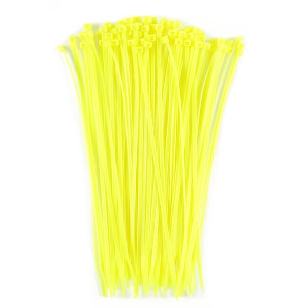 South Main Hardware Cable Tie, 11 in L, Fluorescent Yellow, Nylon, 75 lb Strength, 100 PK - 220178