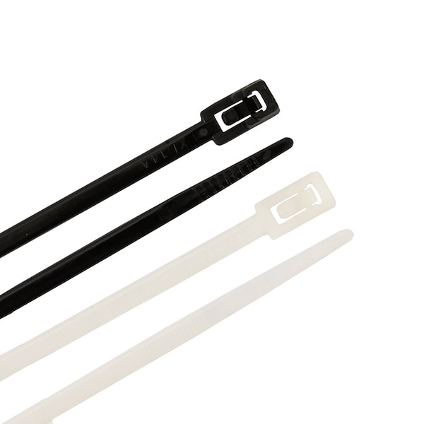Forney Cable Tie, 8 in L, 2 in Max Bundle Dia., Assorted Colors, Nylon 6/6, 50 lb Strength, 100 PK - 62059