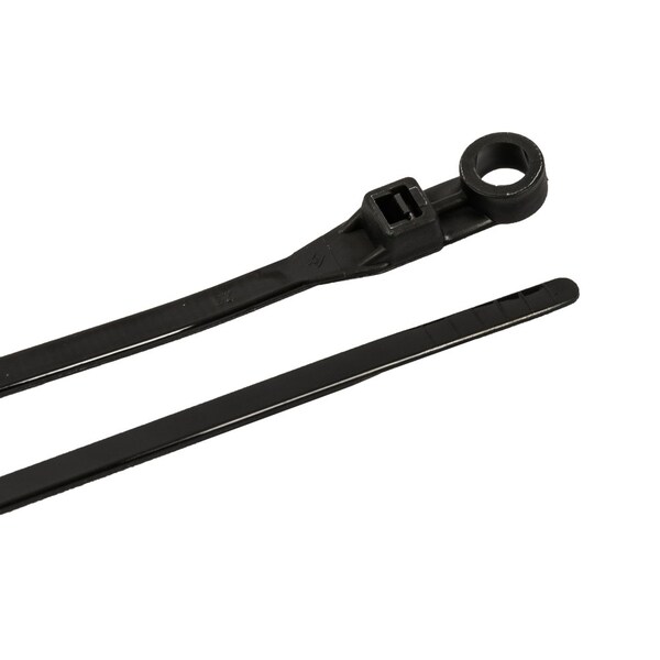 Forney Cable Tie, 8 in L, 2 in Max Bundle Dia., Black, Nylon 6/6, 50 lb Strength, 25 PK - 62105