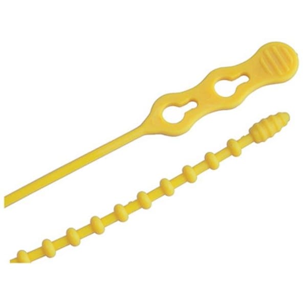 Gardner Bender Beadle Wrap, 12 in L, 1/4 in Max Bundle Dia., Yellow, 70 lb Strength - 174666