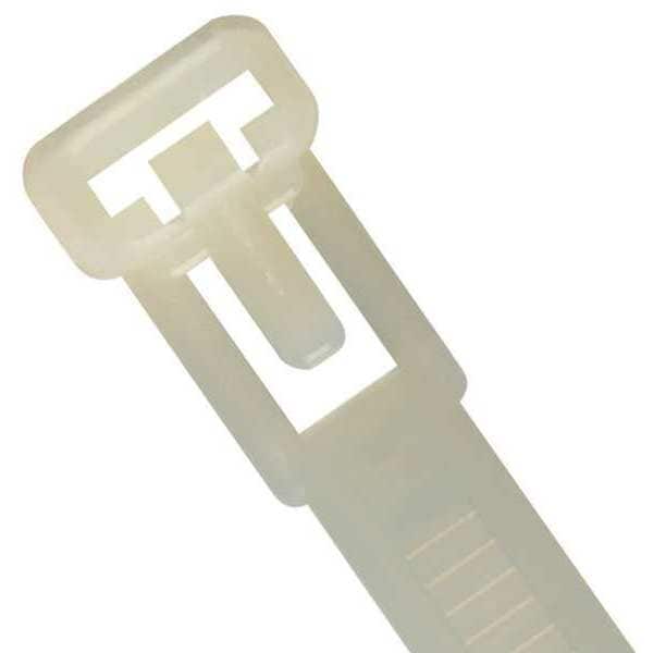 Power First Cable Tie, 8 in L, 1-7/8 in Max Bundle Dia., Natural, Nylon 6/6, 50 lb Strength, 500 PK - 36J198
