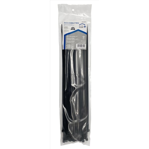 Home Plus Home Plus 14.5 in. L Black Cable Tie 100 pk - LH-S-370-15-BK
