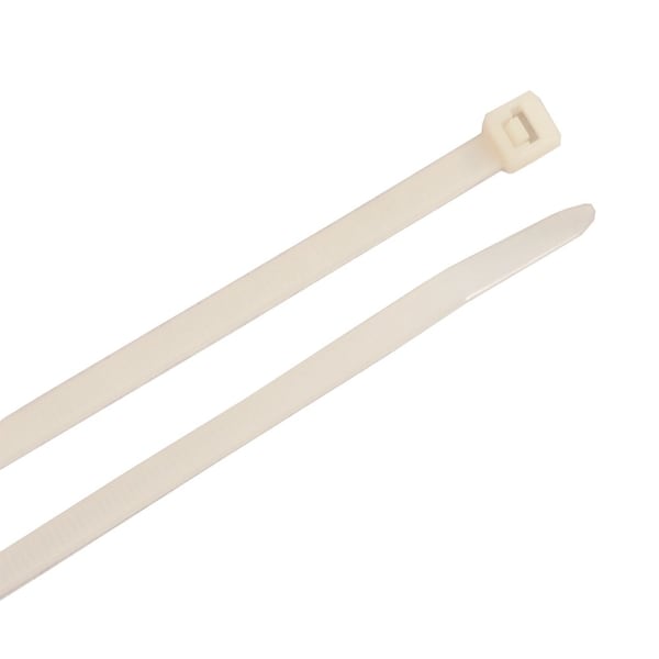 Forney Cable Tie, 12 in L, 3 in Max Bundle Dia., Natural, Nylon 6/6, 50 lb Strength, 25 PK - 62026