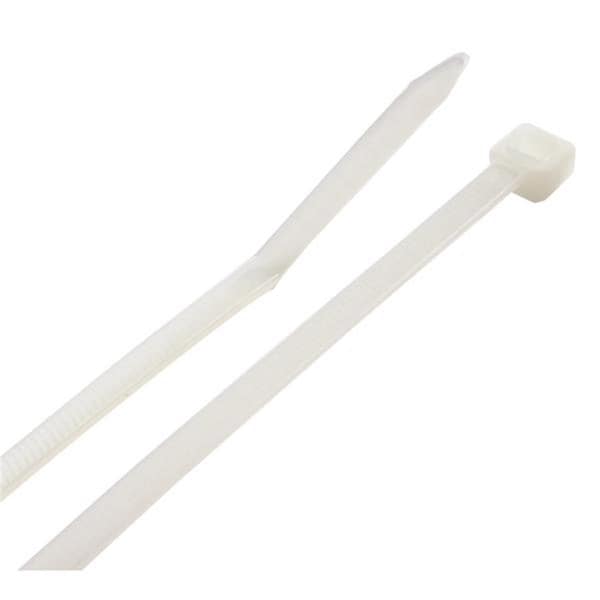 Steel Grip Cable Tie, 8 in L, 1.97 in Max Bundle Dia., White, Polypropelene, 75 lb Strength - 3004679