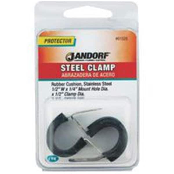 Jandorf Cable Clamp, Stainless Steel, 1/2 in Bundle Dia., Black - 3395894
