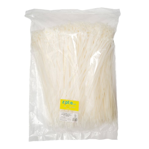South Main Hardware Cable Tie, 14 in L, Natural, Nylon, 75 lb Strength, 1000 PK - 220193