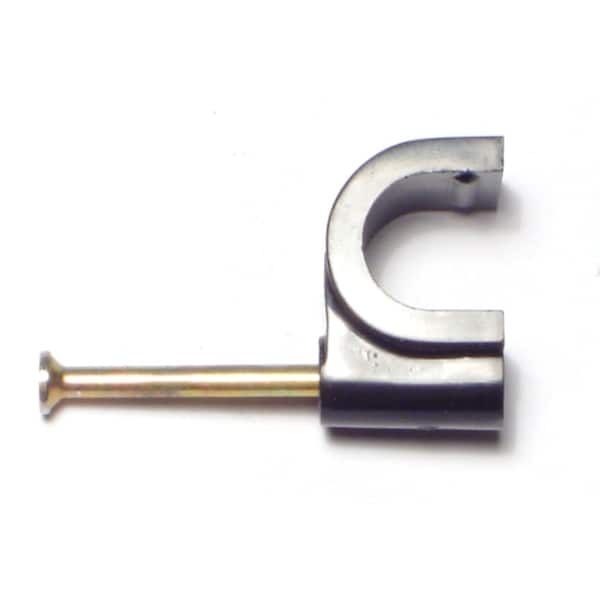 Midwest Fastener Cable Clip, Plastic, Black, 11 mm L, 20 PK - 64185