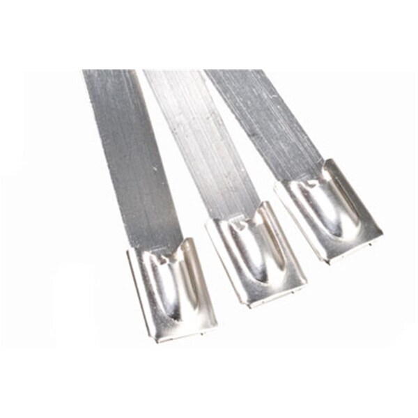Techflex Cable Tie, 14-1/2 in L, Silver, Stainless Steel, 100 lb Strength, 25 PK - SSS14.5SV4