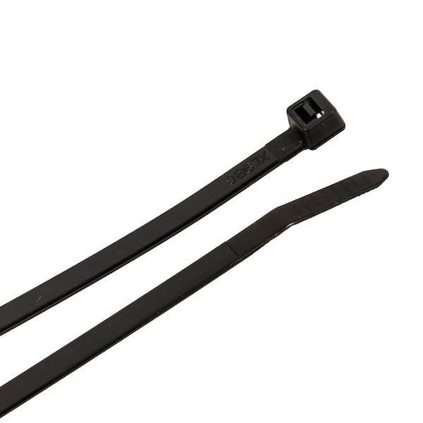 Forney Cable Tie, 8 in L, 2 in Max Bundle Dia., Black, Nylon 6/6, 50 lb Strength, 100 PK - 62016