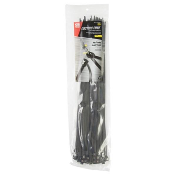 Ips Cable Tie, 14 in L, Black, Nylon 6/6, 50 lb Strength, 50 PK - 209868