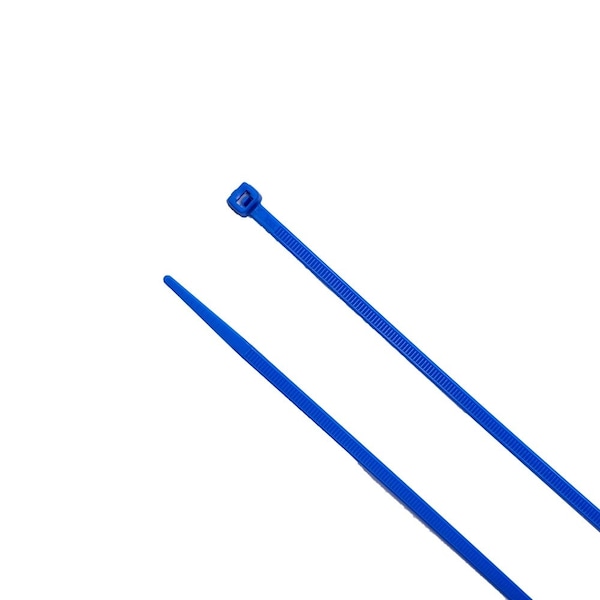 South Main Hardware Cable Tie, 8 in L, Blue, Nylon, 75 lb Strength, 100 PK - 220145