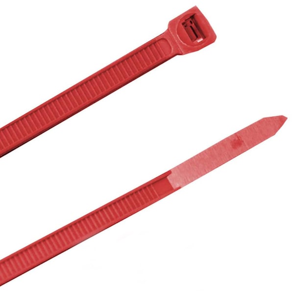 Us Cable Ties Cable Tie, 11 in L, 3 in Max Bundle Dia., Red, Nylon 6/6, 50 lb Strength, 100 PK - SD11RD100