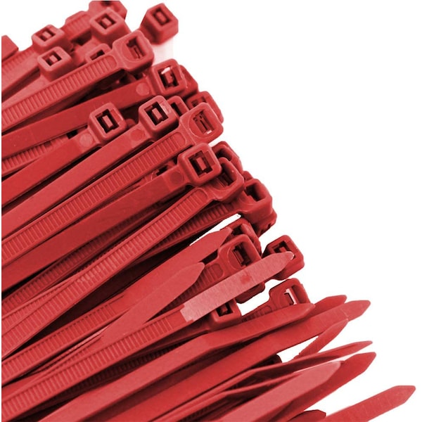 Us Cable Ties Cable Tie, 11 in L, 3 in Max Bundle Dia., Red, Nylon 6/6, 50 lb Strength, 100 PK - SD11RD100