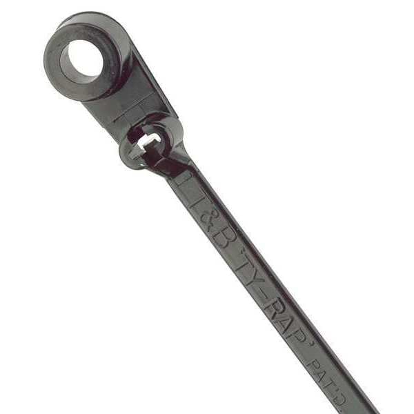 Ty-Rap Cable Tie, 6 in L, 1-1/8 in Max Bundle Dia., Black, Nylon 6/6, 40 lb Strength, 1000 PK - TY34MX