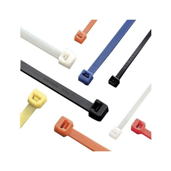 Panduit Cable Tie, 8 in L, 2 in Max Bundle Dia., White, Nylon 6/6, 18 lb Strength, 1000 PK - PLT2M-M10
