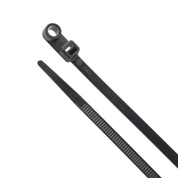 South Main Hardware Cable Tie, 6-1/2 in L, Black, 50 lb Strength, 100 PK - 222005