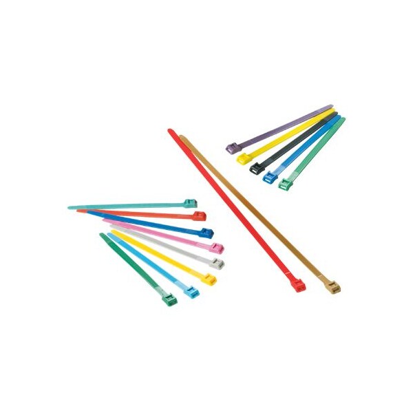 Panduit Cable Tie, 15-1/2 in L, 4.53 in Max Bundle Dia., Blue, Nylon 6/6, 124 lb Strength, 100 PK - IT9115-CUV6