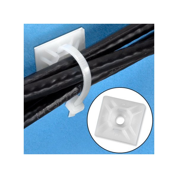 Bsc Preferred 1-1/2 x 1-1/2'' Natural Cable Tie Mounts, 100PK - BUY03997515
