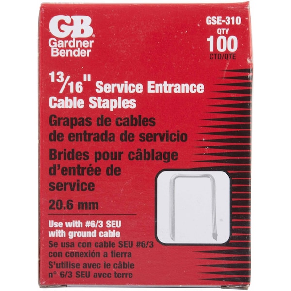 Gardner Bender Staple, 1316 in W Crown, 138 in L Leg, Steel - GSE-310