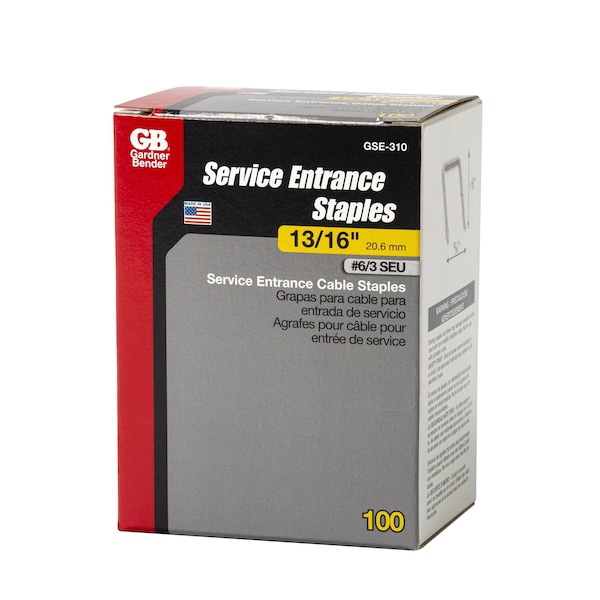 Gardner Bender Staple, 1316 in W Crown, 138 in L Leg, Steel - GSE-310