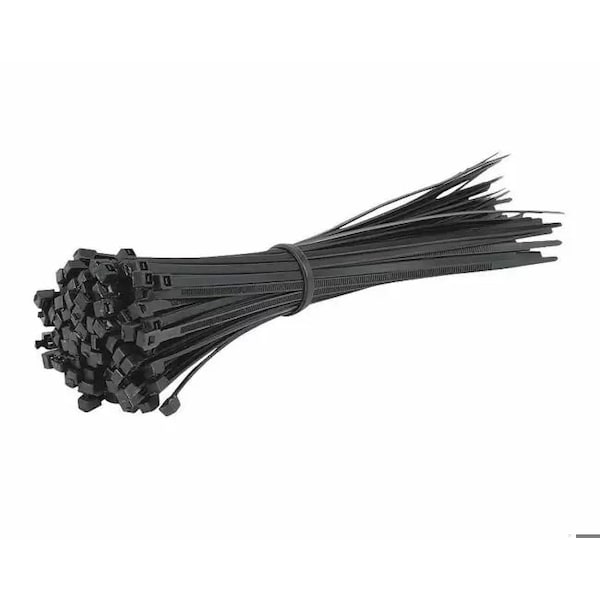 Tarps Now Cable Tie, 14 in L, Black, Nylon, 120 lb Strength, 100 PK - TACT14BK-100