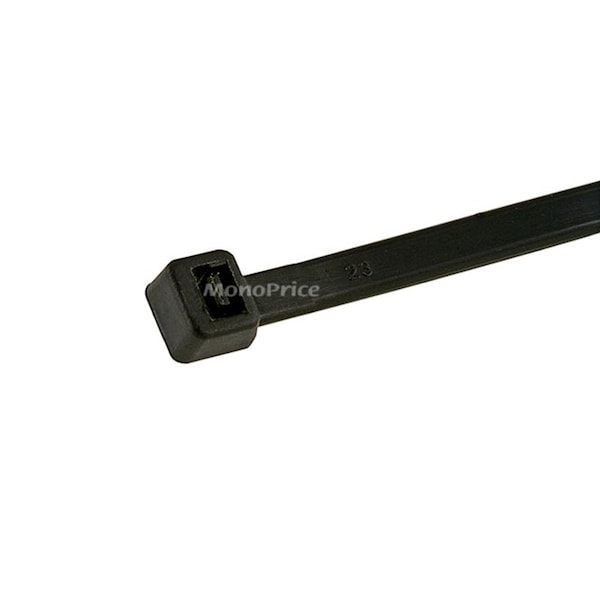 Monoprice Cable Tie, 4 in L, Black, Nylon, 18 lb Strength, 100 PK - 5755