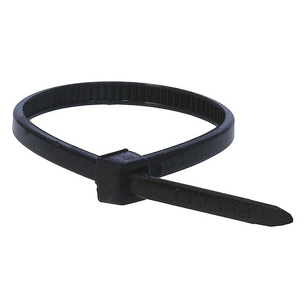 Monoprice Cable Tie, 4 in L, Black, Nylon, 18 lb Strength, 100 PK - 5755