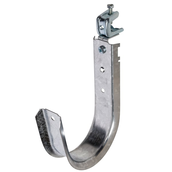 Winnie Industries 4in. J Hook with Pressed Beam Clamp - 360 Degrees  Rotation, 25PK - WJH64ACPBC