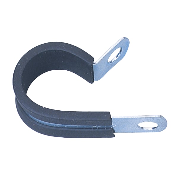 Quickcable Cable Clamp, Steel, 1-1/8 in Bundle Dia., Black, Silver, 0.78 in L, 10 PK - 504408-010