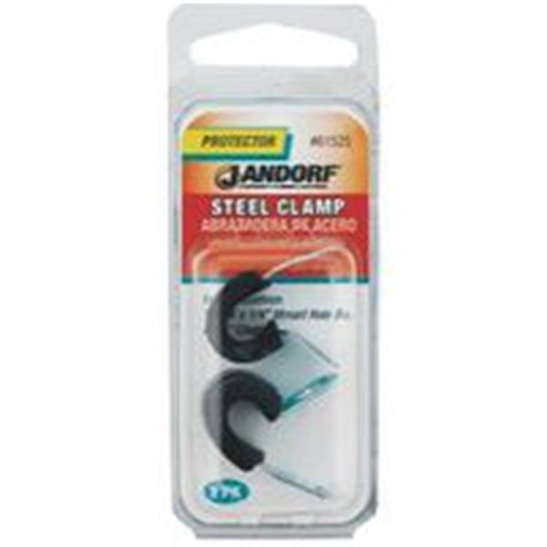 Jandorf Cable Clamp, Steel, 1/4 in Bundle Dia., Black - 3395852