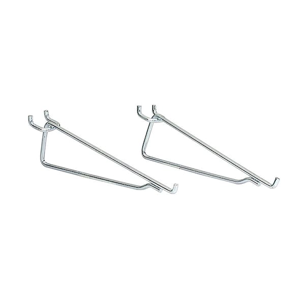 Crawford Crawford Zinc Plated Silver Steel 8 in. Peg Hook Shelf Bracket 2 pk - 18580