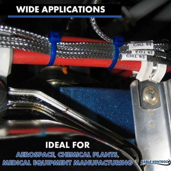 Kable Kontrol ETFE Tefzel Cable Zip Ties, 11 inch, 50lbs, 100PK - KKTF-11-50-100