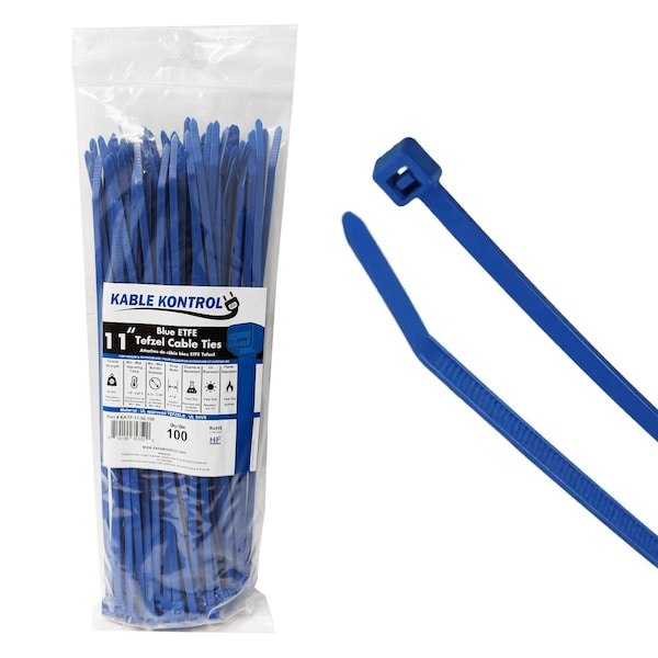 Kable Kontrol ETFE Tefzel Cable Zip Ties, 11 inch, 50lbs, 100PK - KKTF-11-50-100