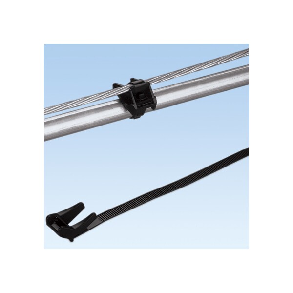 Panduit Cable Tie, 8-1/2 in L, 1/4 in Max Bundle Dia., Black, Polypropylene, 75 lb Strength, 100 PK - AST20-5-C100