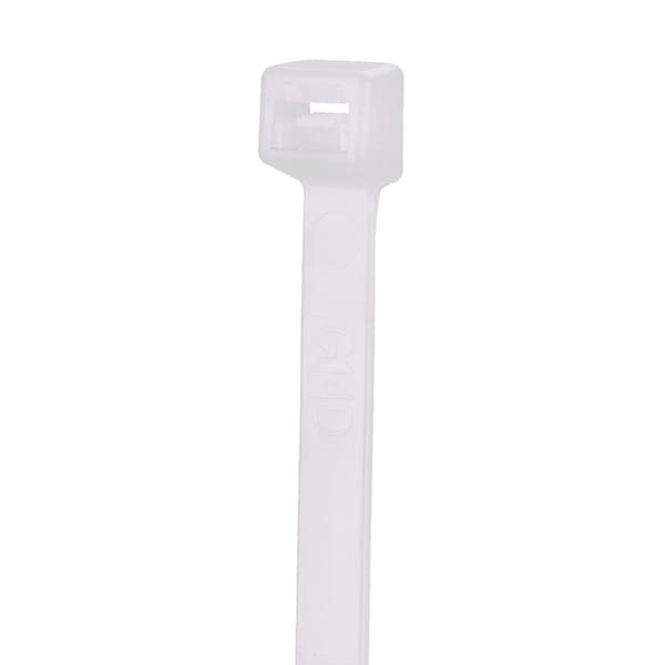 Panduit Cable Tie, 8 in L, 2.09 in Max Bundle Dia., Natural, Nylon 6/6, 18 lb Strength, 1000 PK - S8-18-M