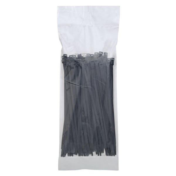 3M Cable Tie, 8 in L, 1-7/8 in Max Bundle Dia., Black, Nylon 6/6, 50 lb Strength, 1000 PK - CT8BK50-C