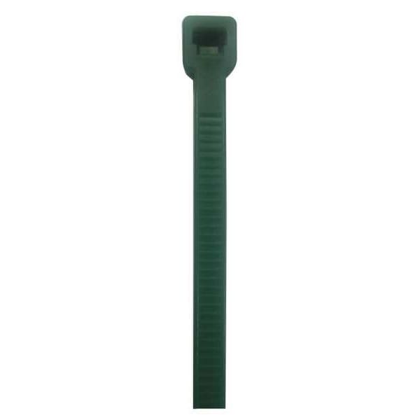 Power First Cable Tie, 8 in L, 1-15/16 in Max Bundle Dia., Green, Nylon 6/6, 50 lb Strength, 100 PK - 36J218