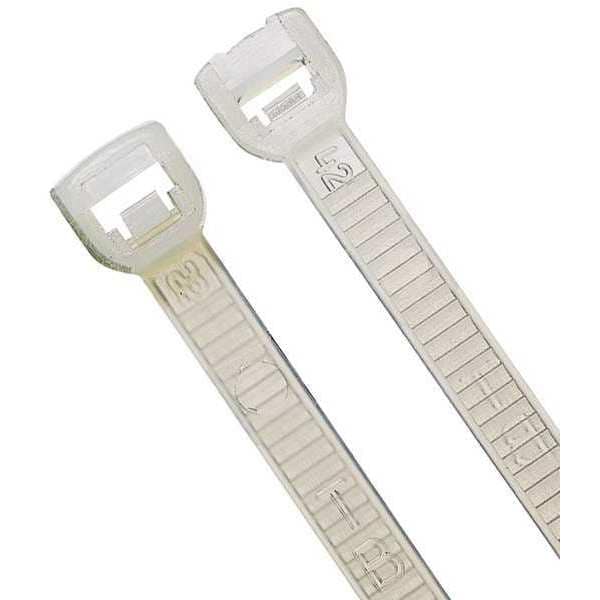 Power First Cable Tie, 15 in L, 4 in Max Bundle Dia., Natural, Nylon 6/6, 50 lb Strength, 500 PK - 36J159