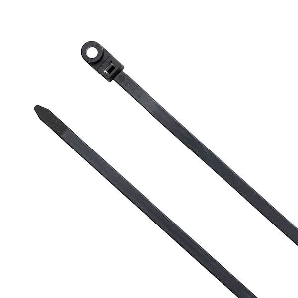 South Main Hardware Cable Tie, 12 in L, Black, 120 lb Strength, 100 PK - 222018