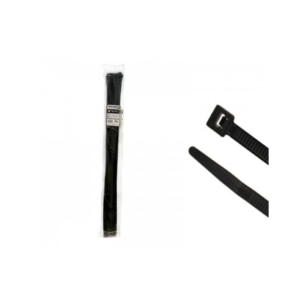 Kable Kontrol Cable Tie, 36 in L, 10-1/2 in Max Bundle Dia., Black, Nylon 6/6, 50 lb Strength, 100 PK - CT299