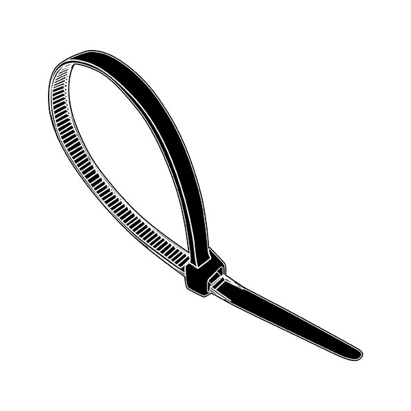 Zoro Select 36.7-175Lb Cable Tie Uv Black Xhd Nylon, 200Pk - 36.7-175TCBK