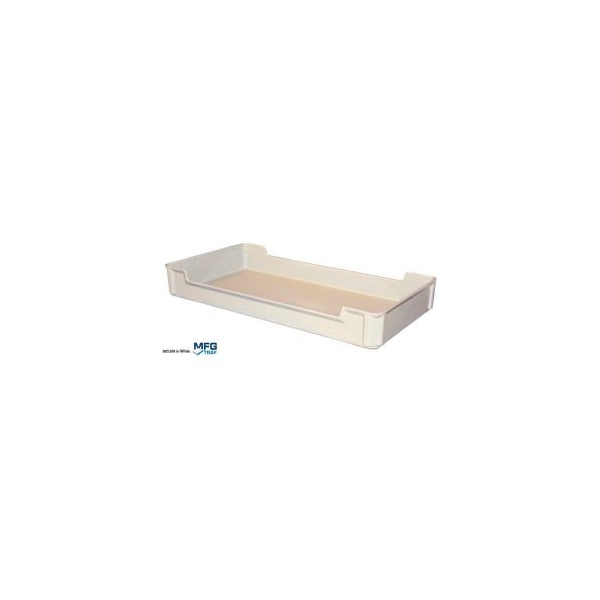 Mfg Tray Molded Fiberglass Stacking Ventilation Tray with Drop Sides 30 3/8" x 15 7/8" x 4 1/8" White - 8053085269