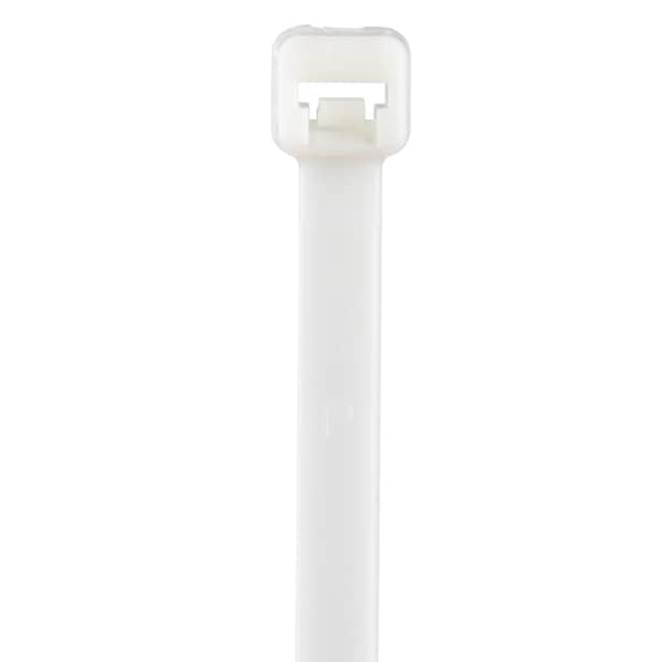Panduit Cable Tie, 11-1/2 in L, 3 in Max Bundle Dia., White, Nylon 6/6, 40 lb Strength, 1000 PK - PLT3I-M10