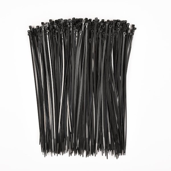 South Main Hardware Cable Tie, 11 in L, Black, Nylon, 40 lb Strength, 500 PK - 200105