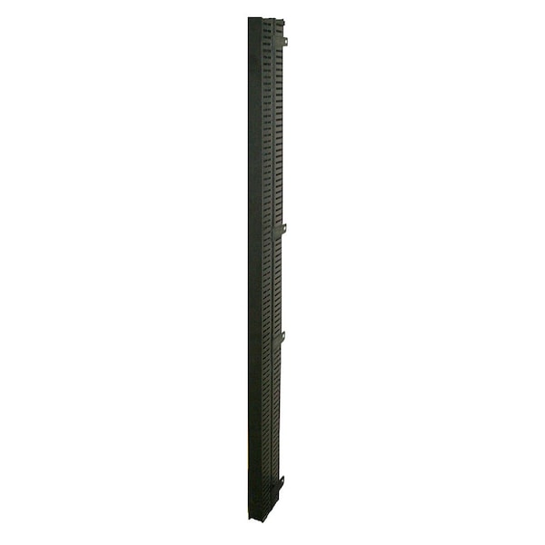 Quest Mfg Floor Enclosure Vertical Cable Manager, Duct with Cover, 50 Cables per Side, 6ft, Black - VF-07-100