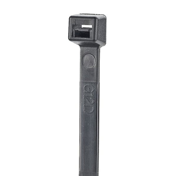 Panduit Cable Tie, 8 in L, 2.09 in Max Bundle Dia., Black, Nylon 6/6, 18 lb Strength, 1000 PK - S8-18-M0