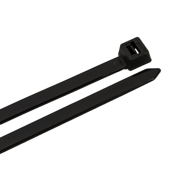 Forney Cable Tie, 18 in L, 5.20 in Max Bundle Dia., Black, Nylon 6/6, 175 lb Strength, 50 PK - 62080