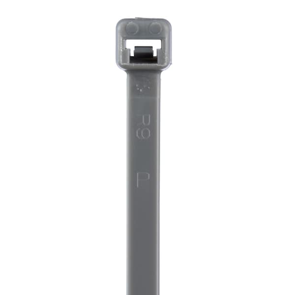 Panduit Cable Tie, 11-1/2 in L, 3 in Max Bundle Dia., Gray, Nylon 6/6, 40 lb Strength, 1000 PK - PLT3I-M8