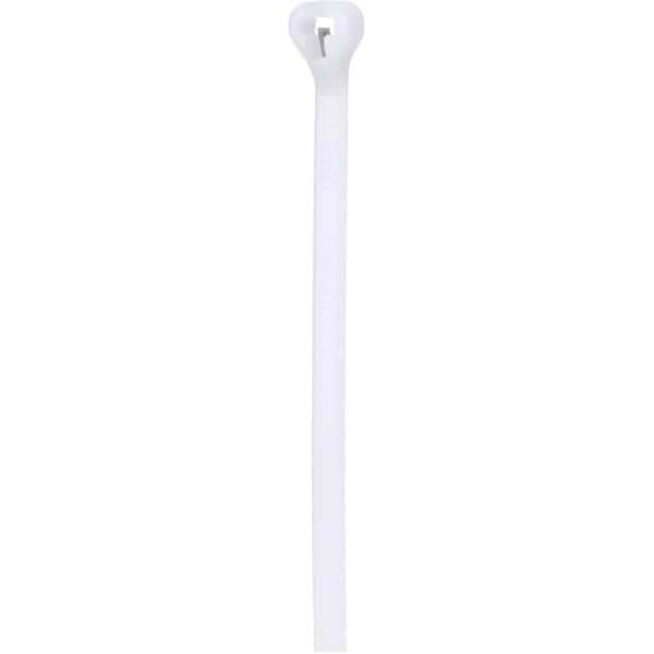 Panduit Cable Tie, 8 in L, 2 in Max Bundle Dia., Natural, Nylon 6/6, 18 lb Strength, 1000 PK - BT2M-M
